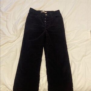 Levi’s Women's Ribcage Straight Ankle Black Corduroy Jeans